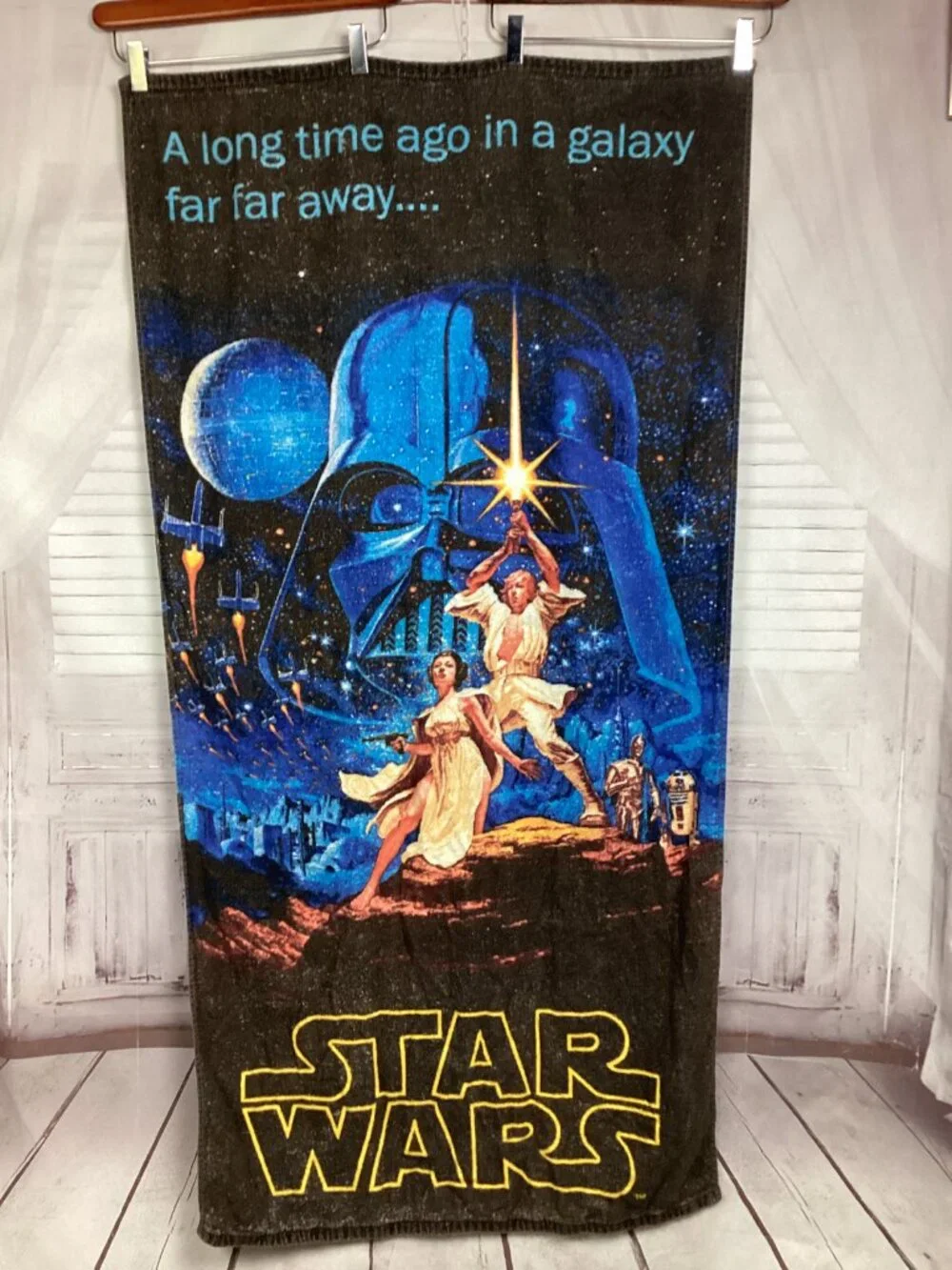Vintage 70s Star Wars Beach Towel Original Star Wars “A New Hope”